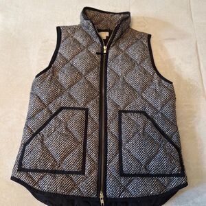 J. Crew herringbone puffer vest with cozy real down fill